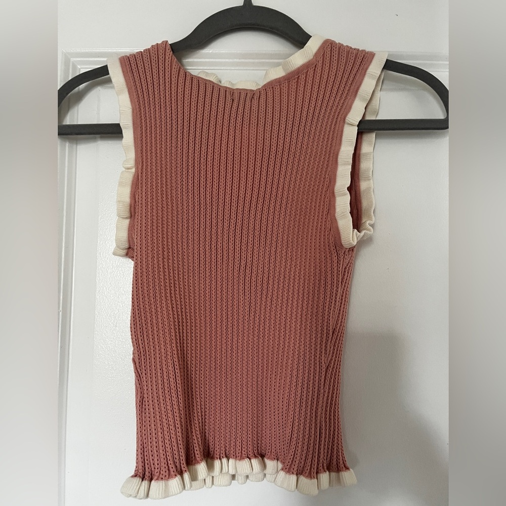 Debut Pink Ribbed Knit Tank Top - Picture 2 of 3